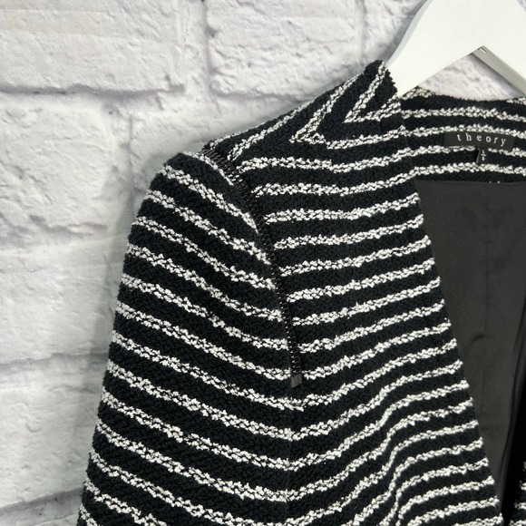Theory Black and White Striped Blazer - Picture 4 of 11